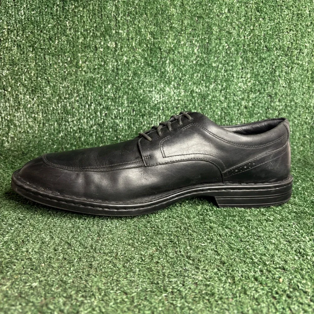 Rockport V74270 Essential Details Leather Apron Toe Oxford Black Mens Sz 13 Wide